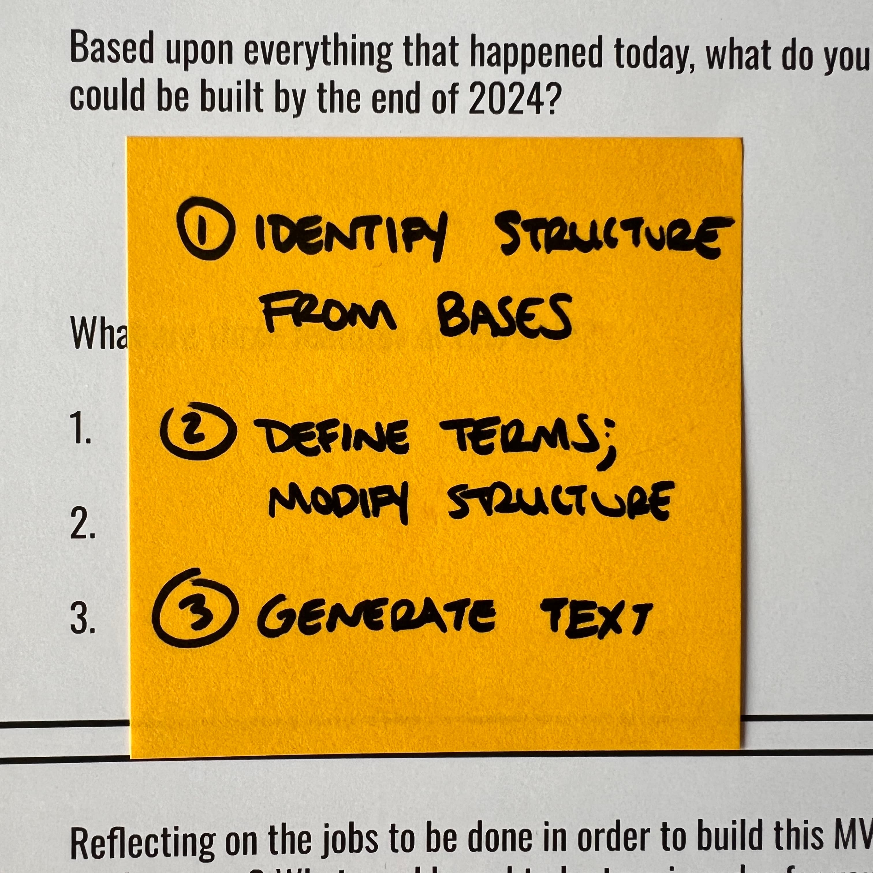 A post it from our workshop.